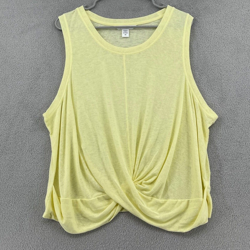 Athleta Breezy Twist Tank Top Womens 3x Yellow Sleeveless Athleisure Stretch